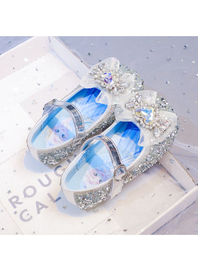Girls' Princess Shoes Spring And Autumn Student Dress Shoes Performance Rhinestone Children's Leather Shoes Baby Crystal Shoes Girls' Single Shoes