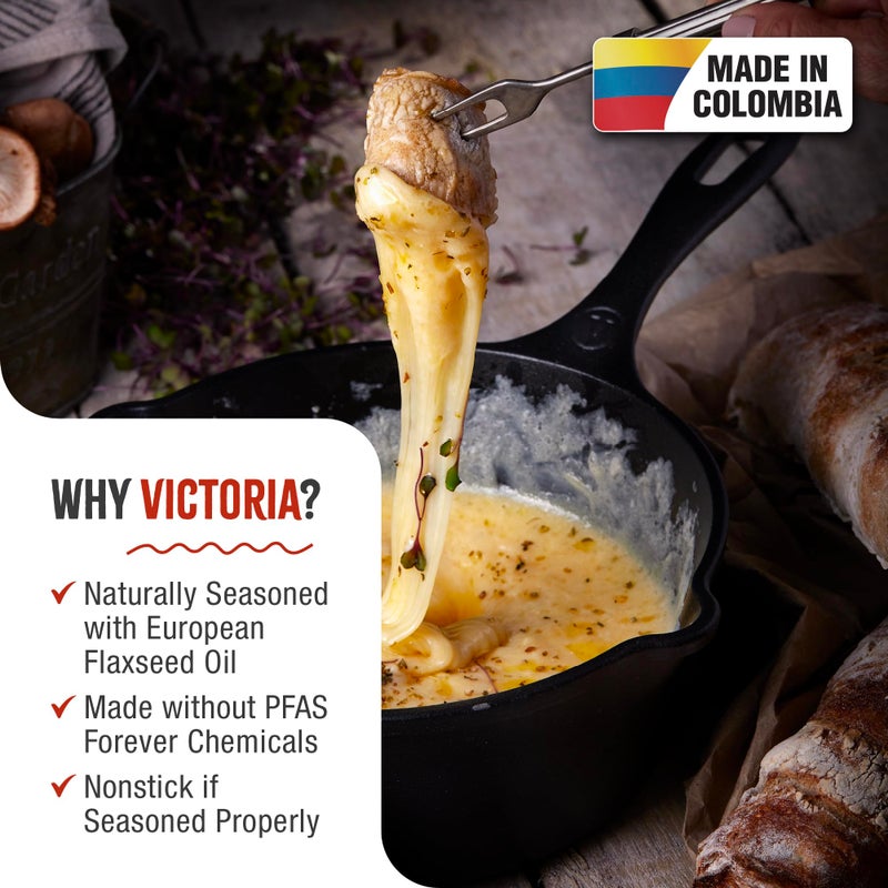 Victoria Cast Iron Saucepan, Cast Iron Melting Pot, Made in Colombia, 2QT - Image 2