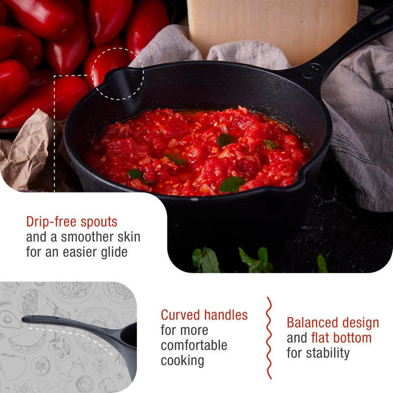 Victoria Cast Iron Saucepan, Cast Iron Melting Pot, Made in Colombia, 2QT - Image 4