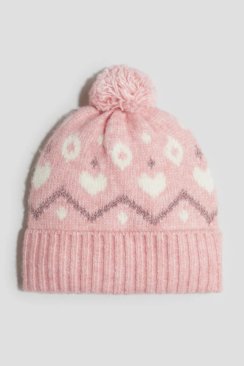 H&M Jacquard-knit pompom beanie
