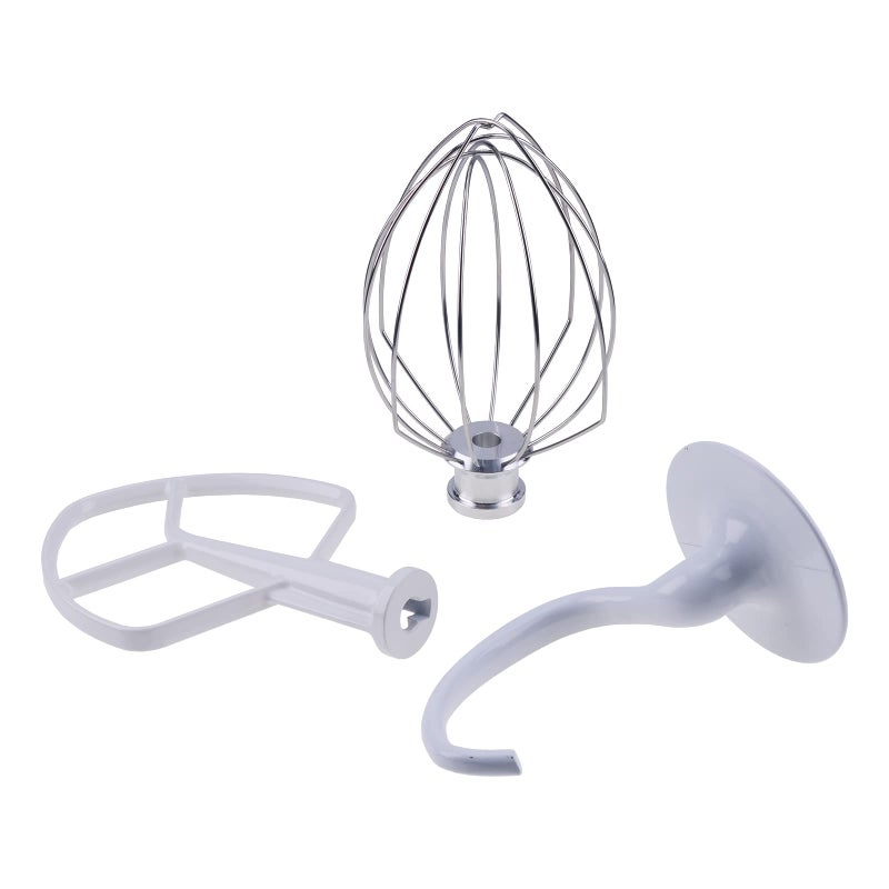 ELSOON K5ADH Dough Hook & K5AB Flat Beater & K5AWW Wire Whip-3 Pieces Replacement for KitchenAid 5-QT Bowl-Lift Stand Mixer - Image 1