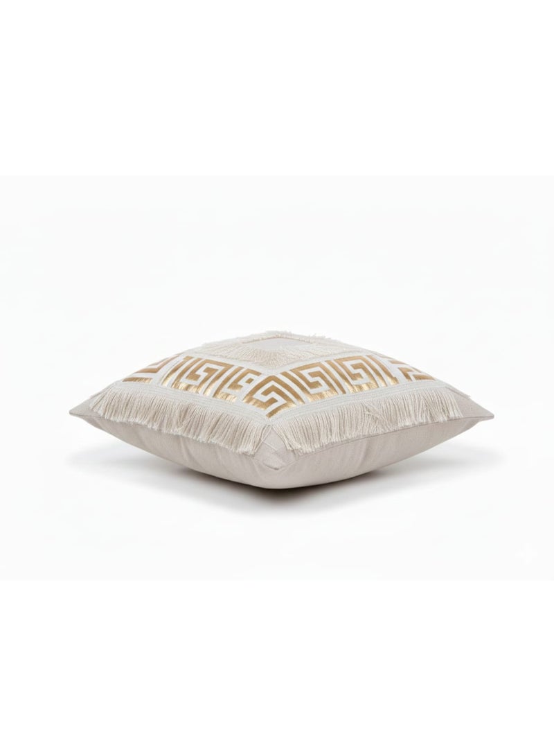 غطاء وسادة ديكور مودرن بتصميم الذهبي و الأبيض 40*40 سم - Image 2