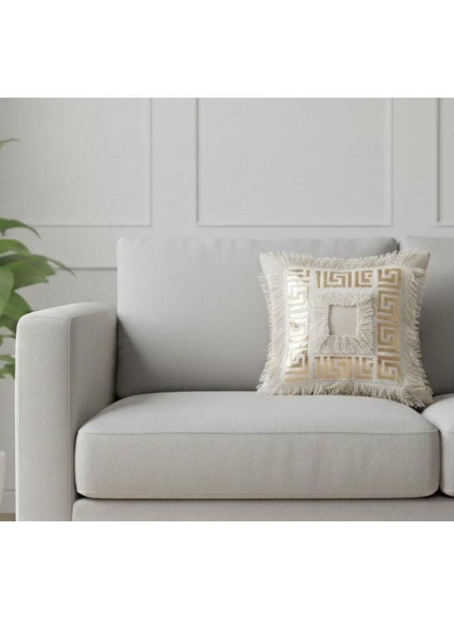 غطاء وسادة ديكور مودرن بتصميم الذهبي و الأبيض 40*40 سم - Image 3