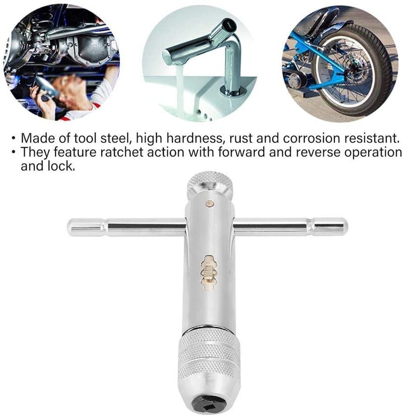 uptodateproducts Ratchet Tap Wrench Adjustable TBar Handle Wrench M5M12 - Image 4