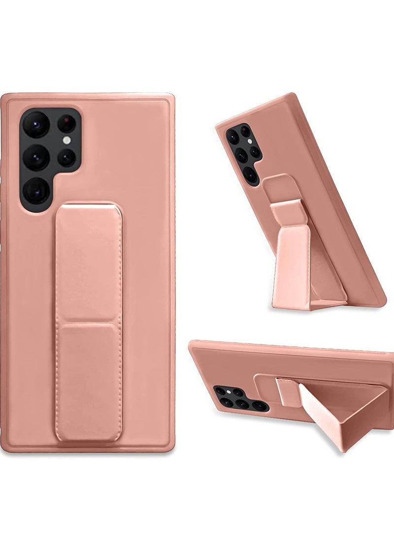 MIGOFAST Fully Covered With Finger Grip Stand Holder Anti Slip Shockproof Silicone Protective Case Cover For Samsung S23 Ultra Green - Image 1