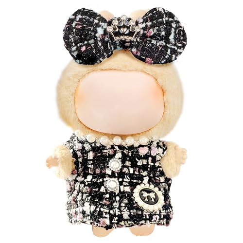 CHICHO Premium Doll Clothes for Labubu Luxury Chic Style Set for 17cm Dolls Doll Outfit for Display Collectors Gift Cute Miniature Fashion Accessories Black Crown Clothes Only - Image 1