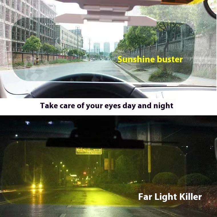 CHEENNY Car Sun Visor Extender Anti Glare Blocker, Anti-UV Anti-Dazzle High Definition Sunshade Mirror, Sun Blocker for Day Night Driving,Sunshade (Pack of 1) - Image 4