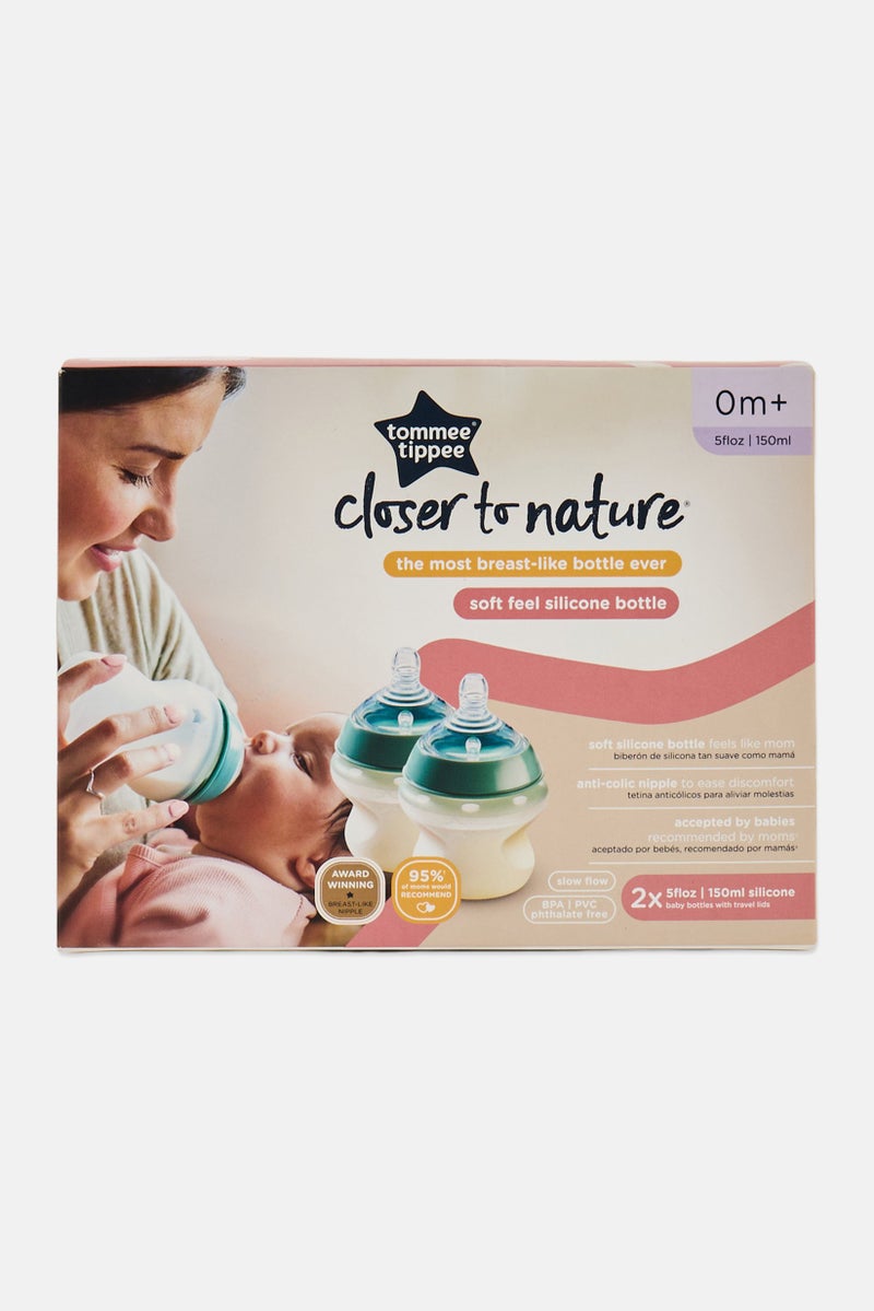 tommee tippee 2 Pieces Baby Feeding Bottles 150ml, Clear - Image 1