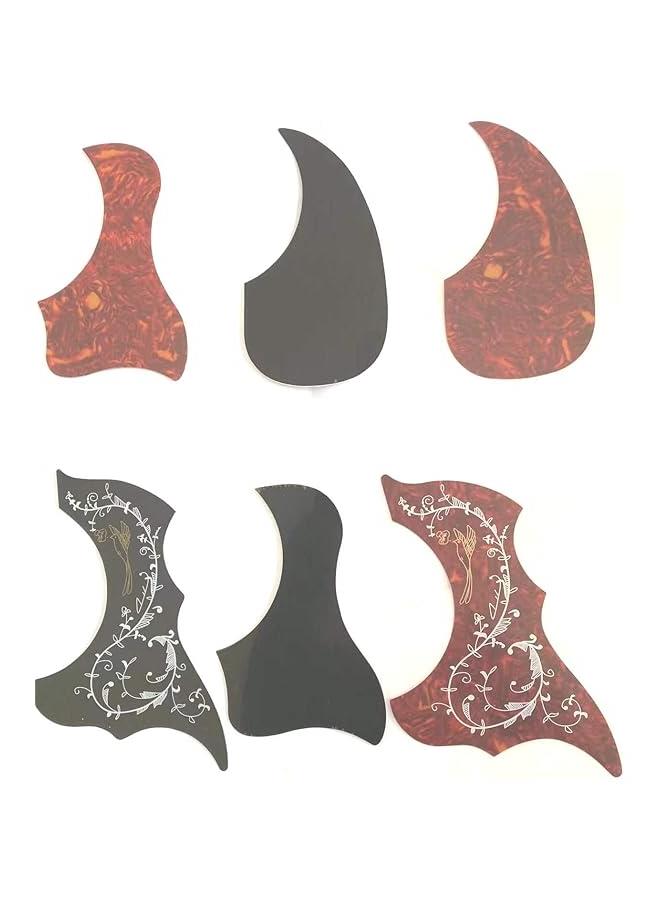 Generic 6pcs Self Adhesive Acoustic Guitar Pickguard Pick Guards Anti-Scratch Hummingbird and Water-drop Shaped Acoustic Guitar Scratch Plate 