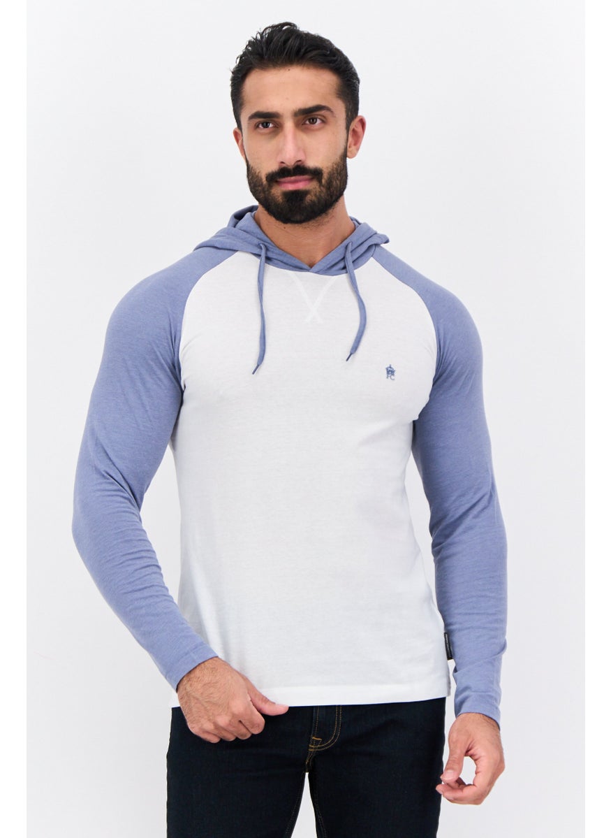 French Connection Men Hooded Long Sleeves Brand Logo T-Shirt, White  - Image 1