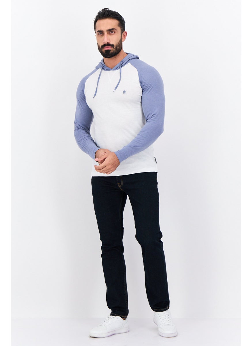 French Connection Men Hooded Long Sleeves Brand Logo T-Shirt, White  - Image 4