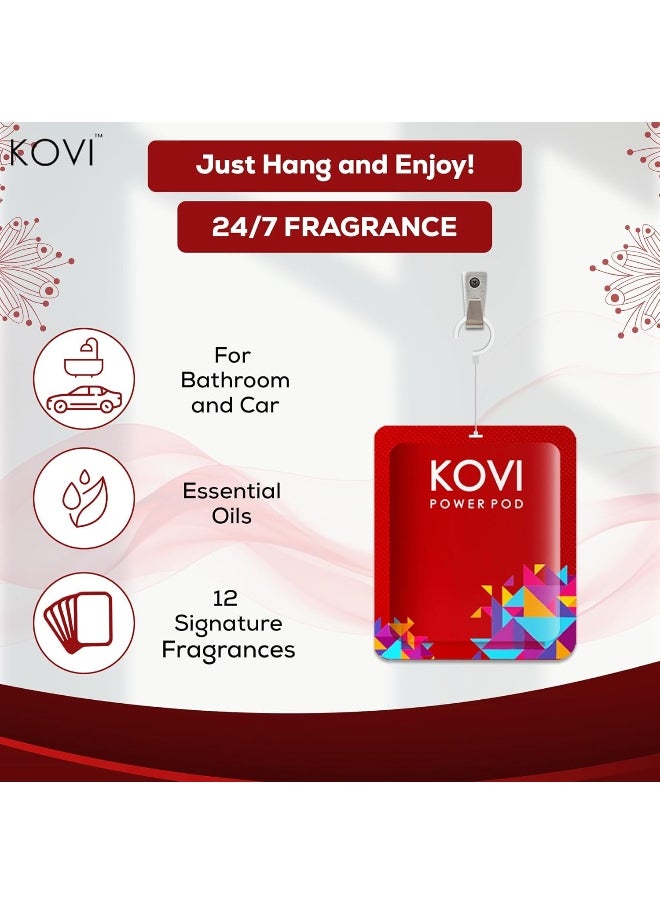 Kovi Air Fragrance Power Pods for Bathroom and Car, Long-Lasting Fragrance, Infused with Essential Oils, Lasts Up to 30 Days, Germ Protection, Pack of 3 (10g Each)  - Image 3