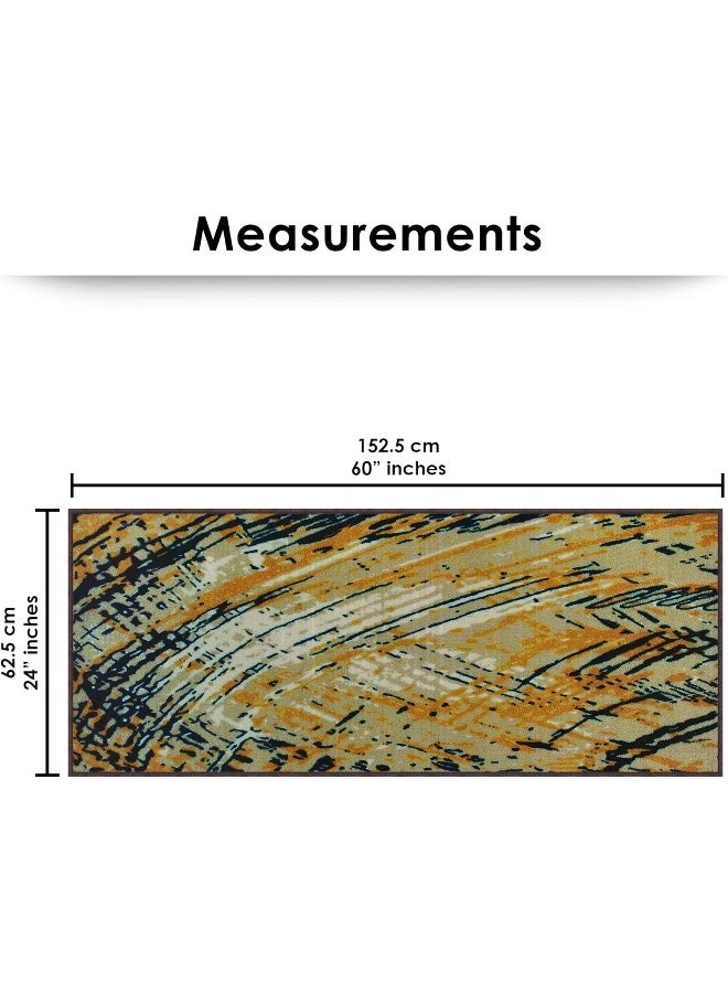 Story@Home Carpet For Living Room Anti-Slip Washable Rugs For Living Room, Boho Rug, Moroccan Print (White And Yellow, 60 X 150 Cm) - Image 2