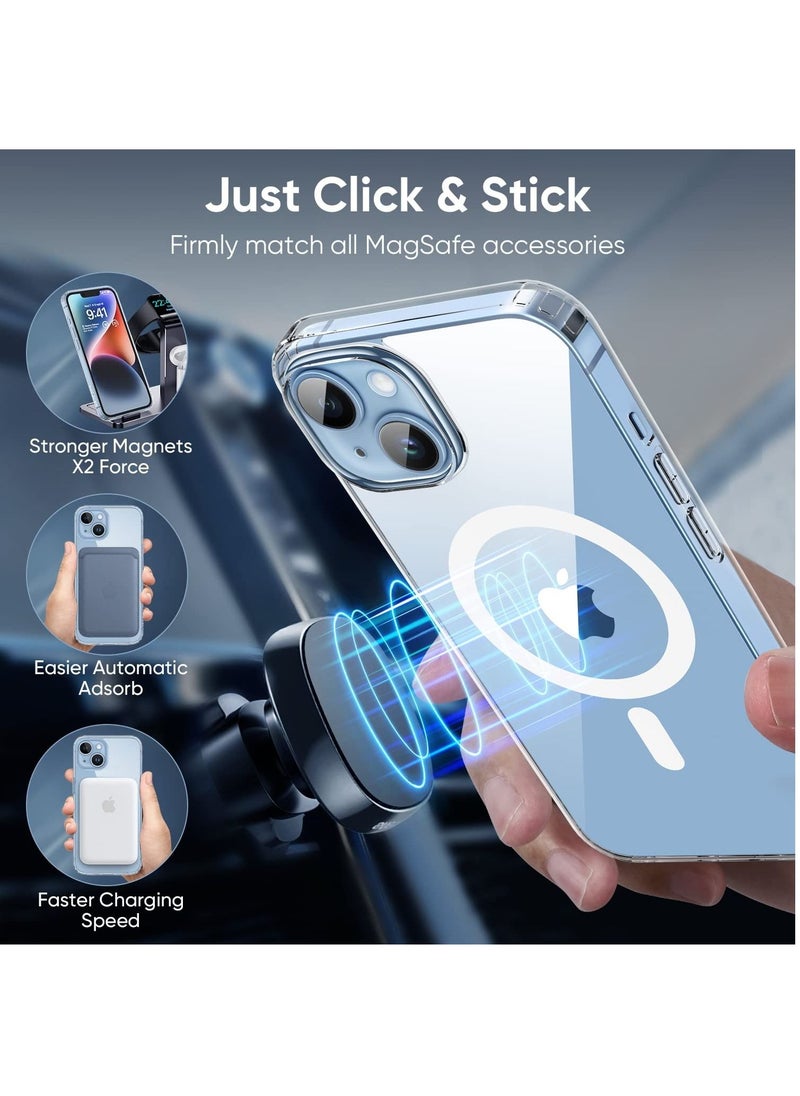 Houmt Magnetic Case for iPhone 15 Plus Clear Magsafe Case Compatible with Wireless Charging Shockproof Slim Thin Cover for Apple iPhone 15 Plus 6.7 Inch  - Image 3