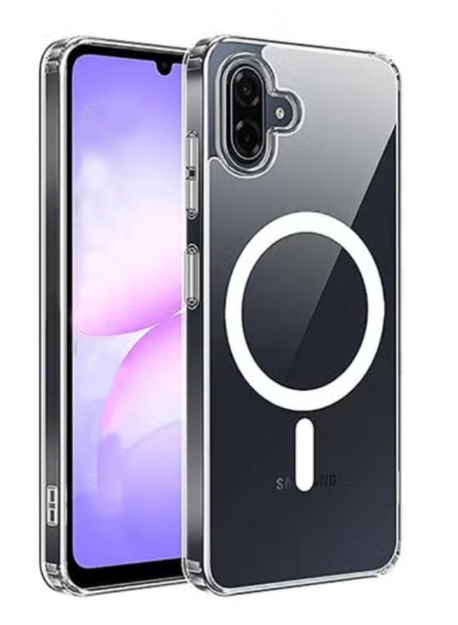 QIRG Clear Magnetic Phone Case for Samsung Galaxy A07 [Compatible with MagSafe] Slim Transparent Acrylic Hard Back Protection Phone Cover