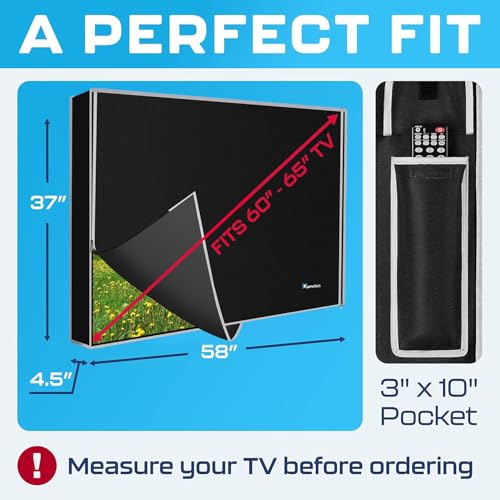 Garnetics Outdoor TV Cover 65 Inch Waterproof and Weatherproof | TV Cover for Outside 65 | Outdoor TV Enclosure | Smart Shield TV Screen Protector for Outside TV Display Protectors - Image 3
