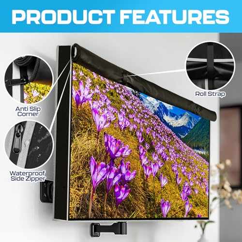Garnetics Outdoor TV Cover 65 Inch Waterproof and Weatherproof | TV Cover for Outside 65 | Outdoor TV Enclosure | Smart Shield TV Screen Protector for Outside TV Display Protectors - Image 2