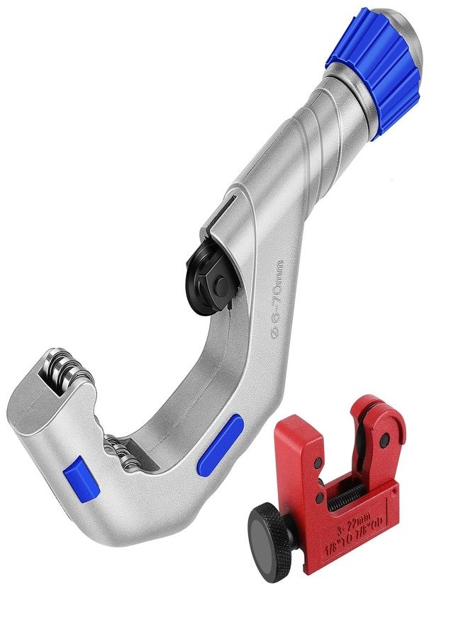 Flexzion Copper Pipe Cutter Tool 1/4" to 2 3/4" with Mini Tube Cutter 1/8" to 7/8" - Easy to Use Tubing Cutter Set for Copper, PVC, Aluminum, Brass, Stainless Steel Pipes, & DIY Home Repairs - Image 1