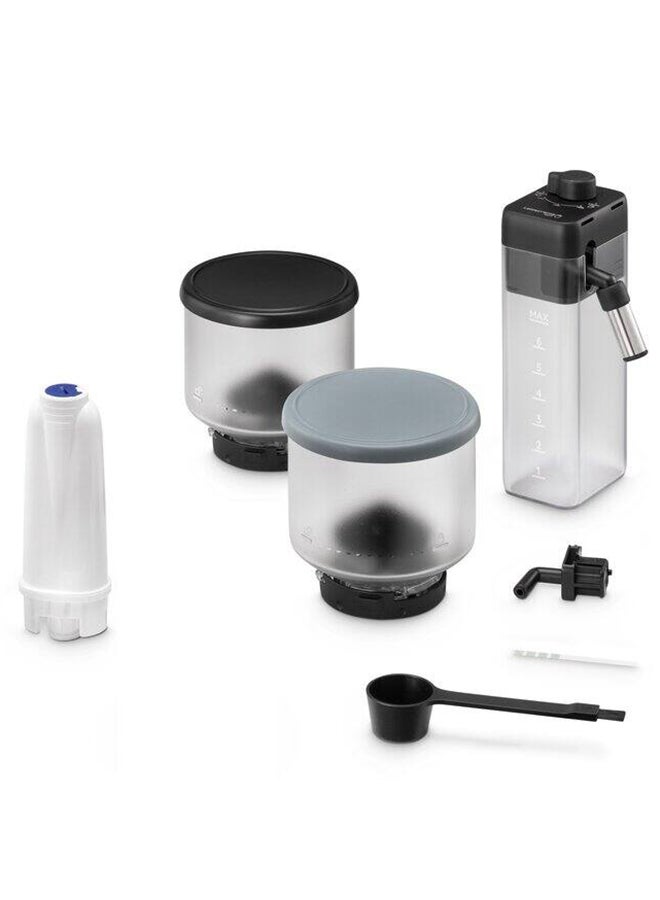 De'Longhi Rivelia Fully Automatic Coffee Machine With Lattecrema Hot, Automatic Milk Frother, Compact Size Bean To Cup Coffee Machine, 16 Recipes, Full Touch Colored Display 1.4 L 1450 W EXAM440.55.B Black - Image 2
