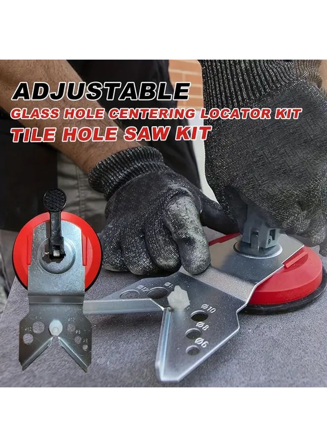 طقم منشار ثقب البلاط القابل للتعديل للزجاج والسيراميك والجرانيت والخزف والأسطح الملساء - Image 2