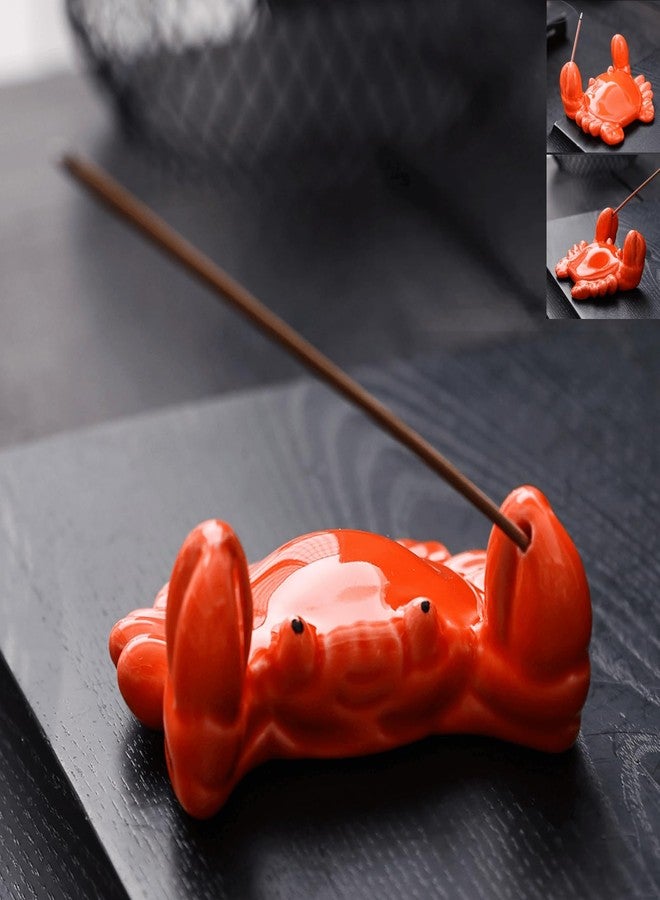 KKpxafl Cute Crab Incense Holder, Ocean Animal Ceramic Incense Burner for Sticks, Yoga Meditation Home Office Desktop Decor, Unique Coastal Ornament - Image 1