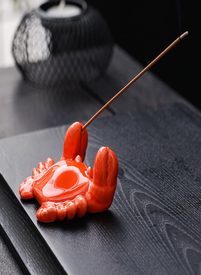 KKpxafl Cute Crab Incense Holder, Ocean Animal Ceramic Incense Burner for Sticks, Yoga Meditation Home Office Desktop Decor, Unique Coastal Ornament - Image 4
