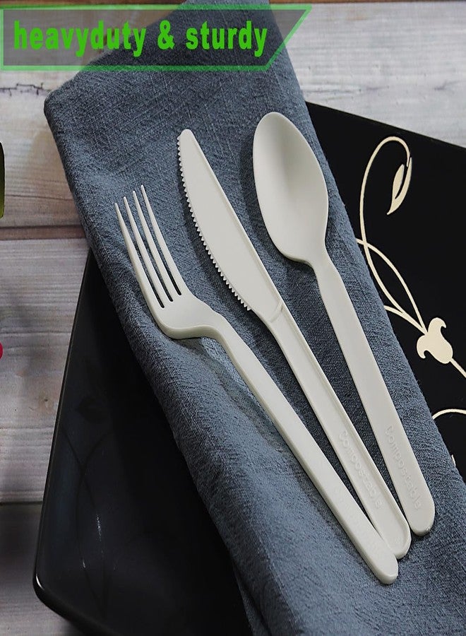 GreenWorks 1000 Count 7" Heavy-duty Compostable Forks, BPI Certified Large Bulk Disposable Cutlery Fork - Image 4