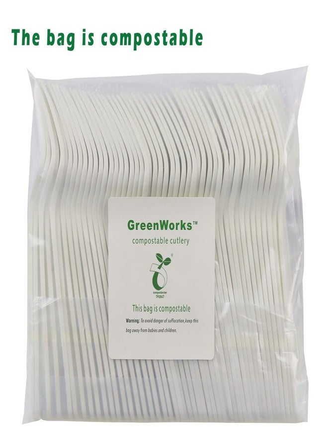 GreenWorks 1000 Count 7" Heavy-duty Compostable Forks, BPI Certified Large Bulk Disposable Cutlery Fork - Image 2