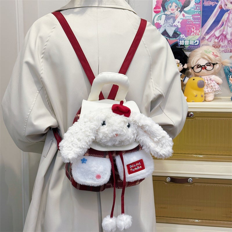 Japanese Cartoon Plush Dog Backpack, Fashionable and Cute for Girls - Image 2