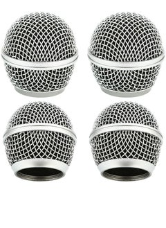 Bukela Microphone Head Replace, Microphone Grille Ball with Inner Foam, Steel Mesh Replacement Microphone Grille Heads for Shure SM58 (4 Pack) Windscreens  - Image 1