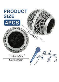 Bukela Microphone Head Replace, Microphone Grille Ball with Inner Foam, Steel Mesh Replacement Microphone Grille Heads for Shure SM58 (4 Pack) Windscreens  - Image 3