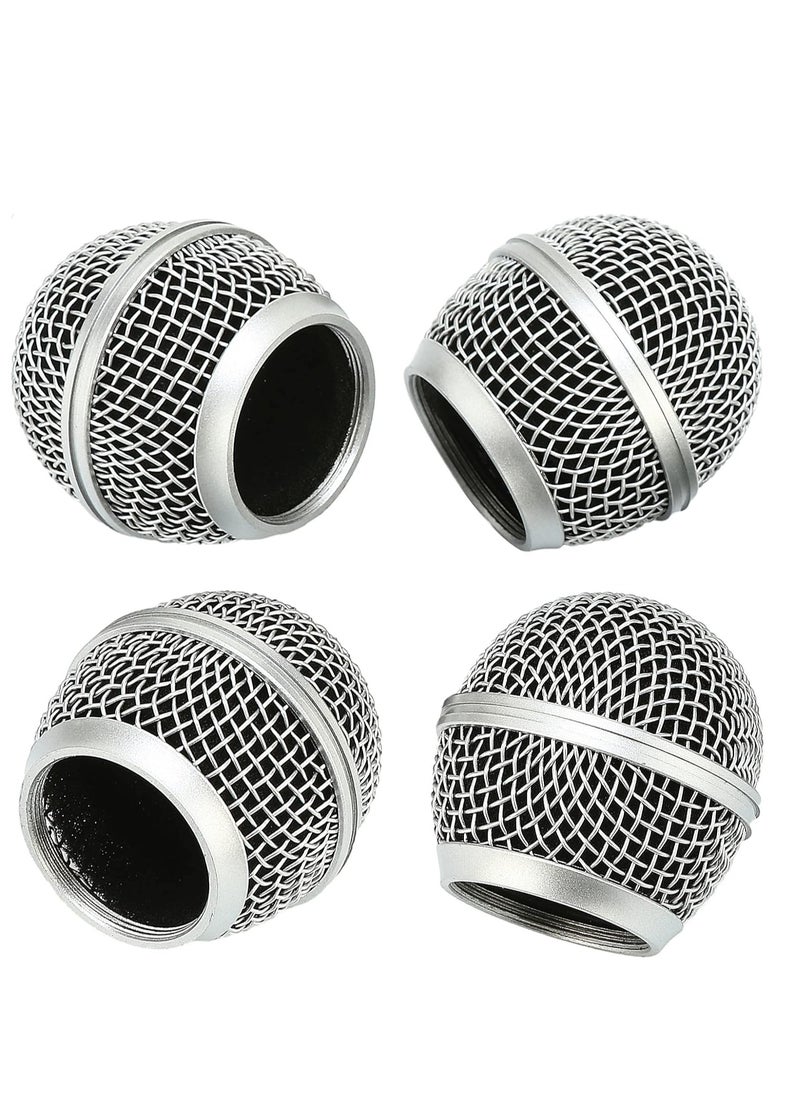 Bukela - Microphone Head Replace, Microphone Grille Ball with Inner Foam, Steel Mesh Replacement Microphone Grille Heads for Shure SM58 (4 Pack) Windscreens - Image 1