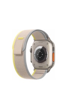 Generic Trail Loop Band Compatible With Apple Watch 44/42mm, Nylon Sport Replacement Strap Compatible With IWatch Series 6  Gray Yellow  - Image 2