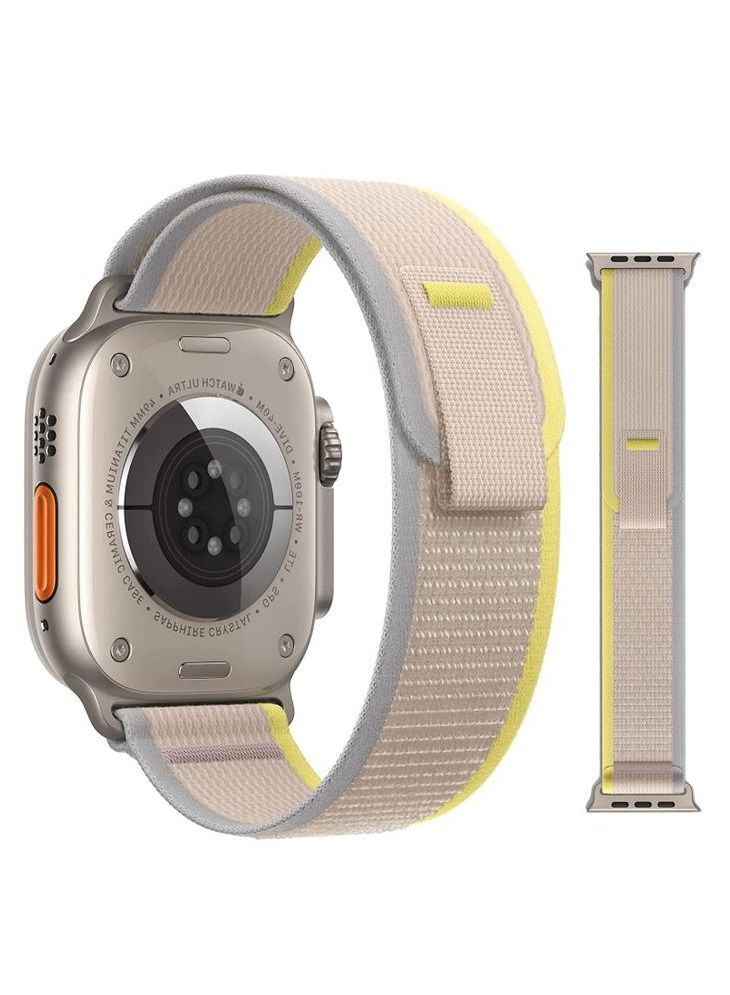 Trail Loop Band Compatible With Apple Watch 44/42mm, Nylon Sport Replacement Strap Compatible With IWatch Series 6  Gray Yellow - Image 1
