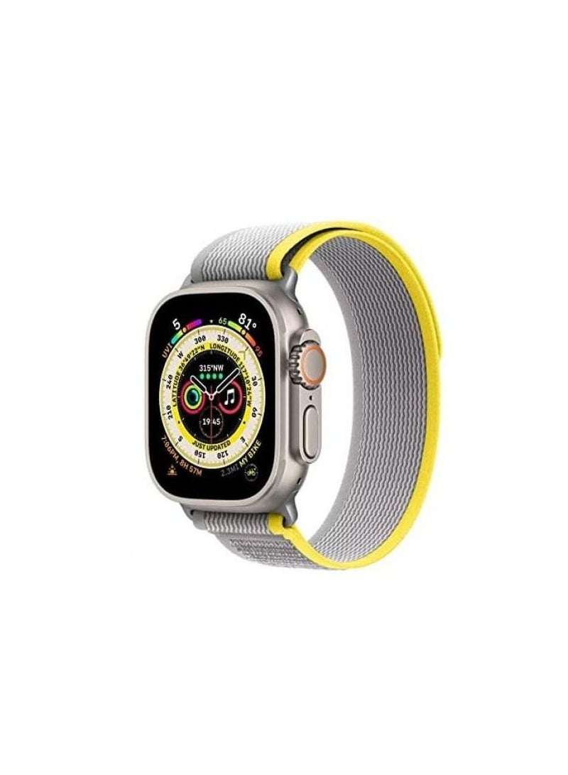 Trail Loop Band Compatible With Apple Watch 44/42mm, Nylon Sport Replacement Strap Compatible With IWatch Series 6  Gray Yellow - Image 3