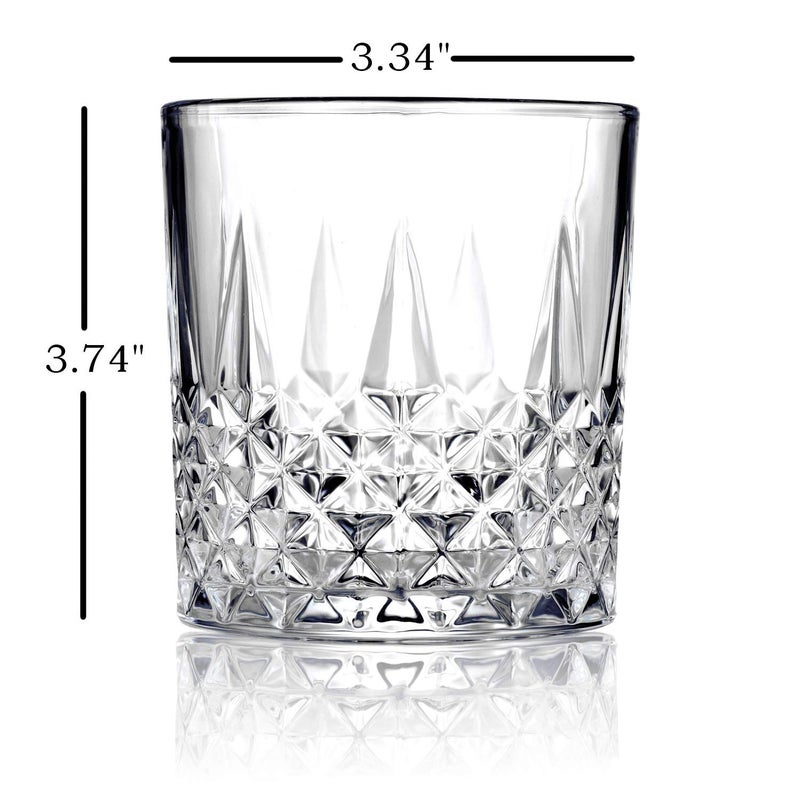 Vilon Italian premium Unique Old Fashion Rocks Whiskey Glasses Perfect for Drinking Liquor Scotch Bourbon and Old Fashioned Cocktails LeadFree Tumbler Bar Glasses Set of 6 Whiskey Gifts for Men 300 ML - Image 2