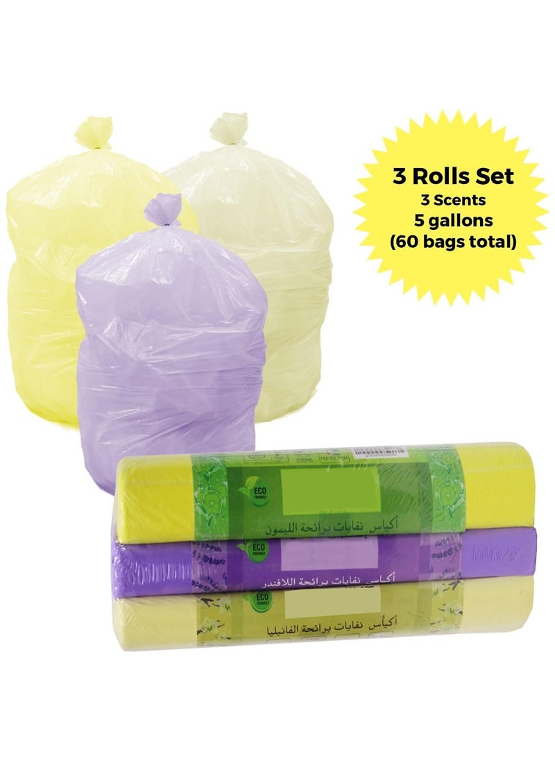 Home Smart Home Smart Fragrance Garbage Plastic Bags Pack of 3 Rolls Total Bags 60 and Size 5 Gallons Good for Kitchen Home Garden and Outdoor Activity  - Image 5