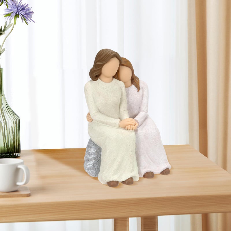 Symbullize Mother Daughter Resin Figurine, Hand-Painted Mom Daughter Sculpture Artwork, Family Memorial, & Home DÃ©cor - Image 3
