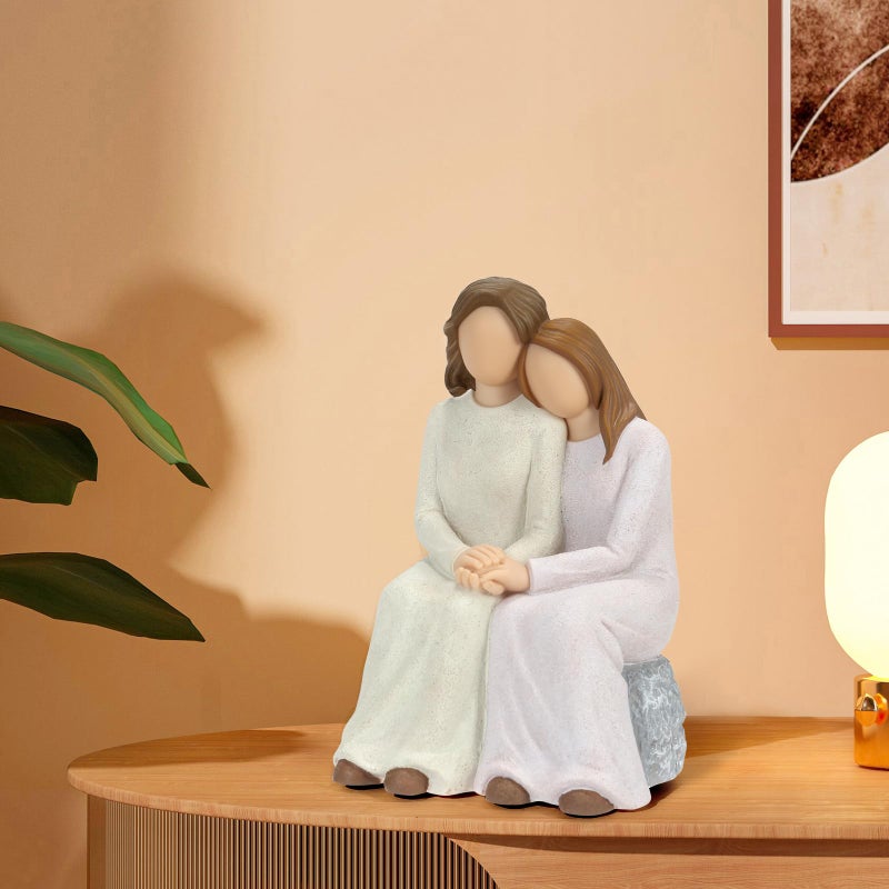 Symbullize Mother Daughter Resin Figurine, Hand-Painted Mom Daughter Sculpture Artwork, Family Memorial, & Home DÃ©cor - Image 5