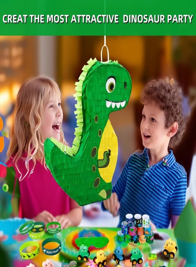 FIGEPO بيناتا ديناصور لحفلات أعياد ميلاد الأولاد، بيناتا بخيط سحب، لوازم حفلات أعياد ميلاد الأطفال، حفلة بطابع الديناصورات، 12 × 16 × 3 بوصات - Image 5