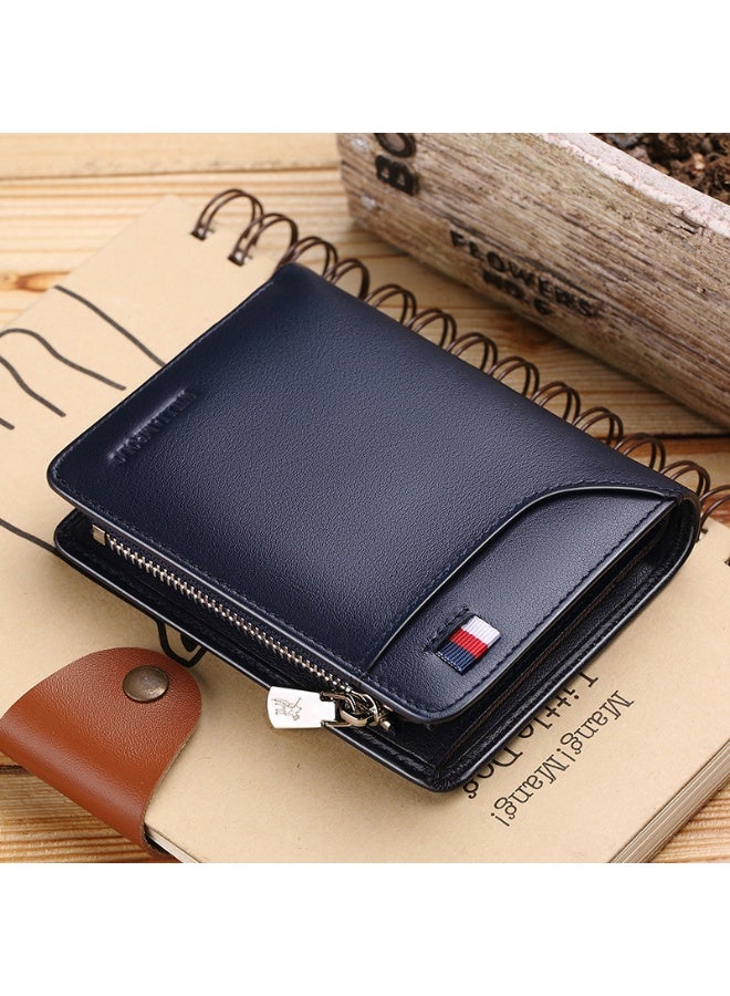 وليام بولو محفظة ويليام بولو للرجال، محفظة جلدية فاخرة، محفظة جلدية ناعمة للرجال، تصميم عمودي قصير، محفظة جلدية من جلد البقر الطبقة العليا. - Image 2