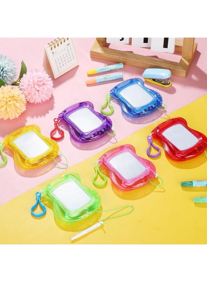 Leinuosen 18 Pcs Mini Magnetic Drawing Board For Kids Backpack Keychain Clip Drawing Boards Sketch Erasable Doodle Birthday Party Favors Small Writing Mini Magnet Board For Classroom Rewards (Multi Colors) - Image 5
