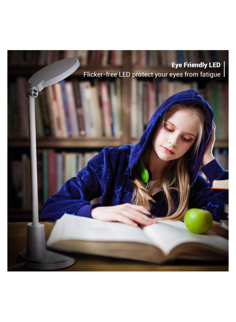 Captaintech LED Eye-Caring Table Lamps, 5 Lighting Modes 10 Brightness Levels Desk Light, Dimmable Foldable Desk Lamp with Touch-Sensitive Control for School, Office, Reading, Bedside - Image 2