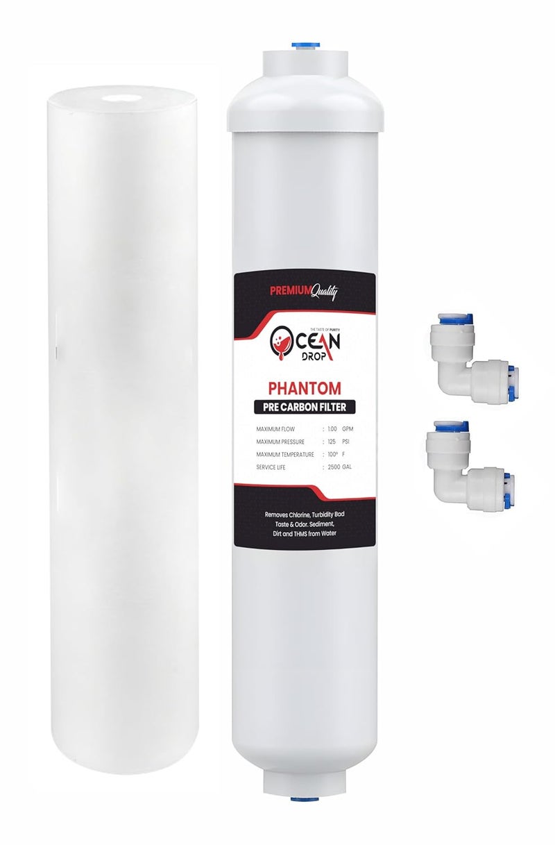 Ocean Drop RO Filters 1 Year Set 7 Stage Reverse Osmosis Water Filter Under Sink RO Water Filter System Kit Compatible with 10 Water Filtration System PRE Carbon Inline with Spun - Image 1
