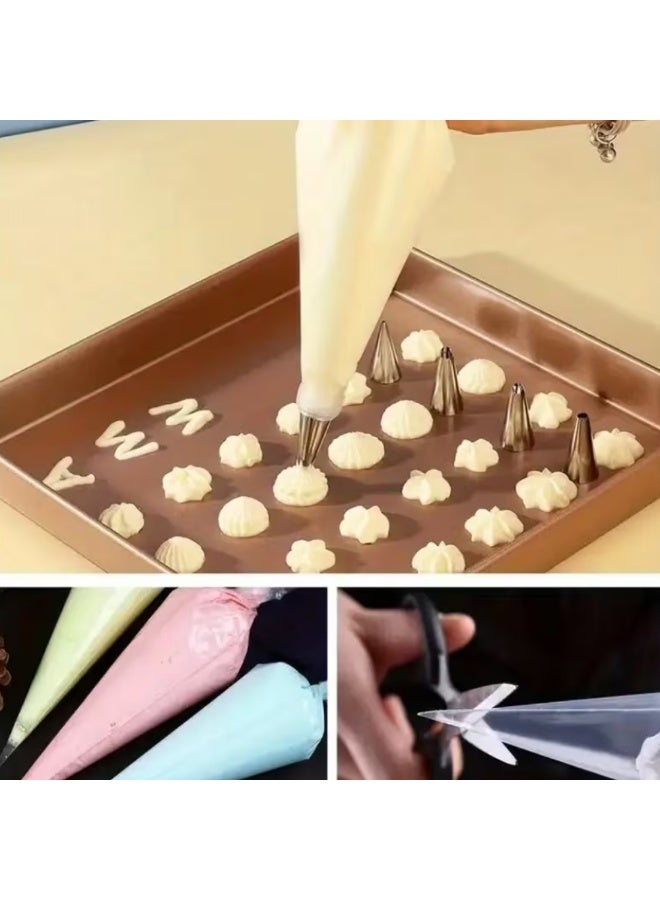 AMM 100 PCS Reusable Non-Slip Piping Bags for Cake Icing & Dessert Decoration | Pastry Bags for Frosting, Cream, Cookies & Baking - Image 4