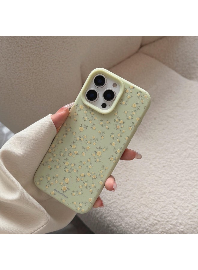 NIBEMINENT Yellow Small Flowers Protective TPU Case Cover For iPhone 17 Pro, Milk Green - Image 2