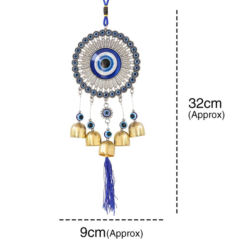 Crystu Fengshui Evil Eye Wind Chimes Hanging for Home Positive Energy Windchimes Hanging for Window Decor Balcony with Good Sound Garden - Image 4