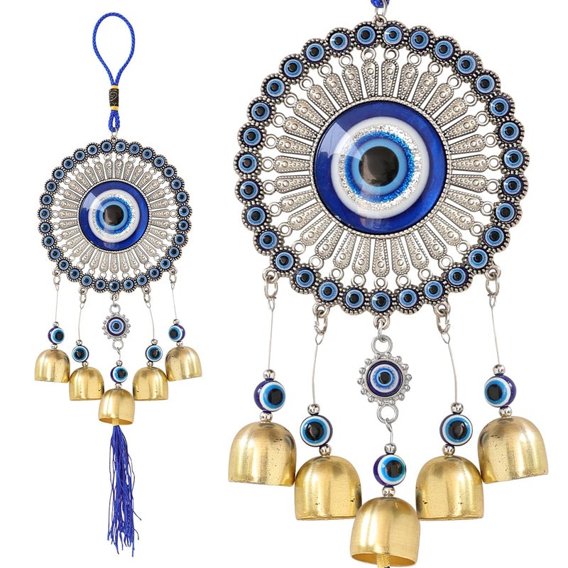 Crystu Fengshui Evil Eye Wind Chimes Hanging for Home Positive Energy Windchimes Hanging for Window Decor Balcony with Good Sound Garden - Image 3
