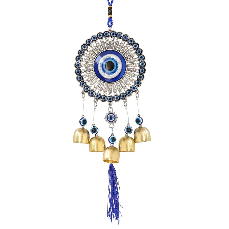 Crystu Fengshui Evil Eye Wind Chimes Hanging for Home Positive Energy Windchimes Hanging for Window Decor Balcony with Good Sound Garden - Image 2