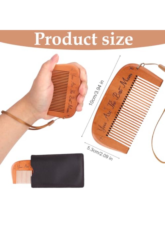 XIHIRCD Labor Comb Set Birth Wooden Engraved Comb Birthing Comb for Labor Childbirth Hair Comb with Storage Bag Lanyard Pregnancy Comb Labor and Birthing Essentials Gifts for Women Medium brown - Image 3